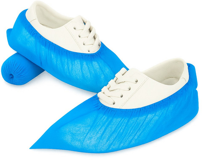 오아소 일회용 위생 신발 커버 부직포 덧신, 100개, 블루