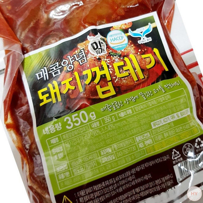 JC 매콤 양념 돼지껍데기 350g 돼지양념껍데기 매운맛껍데기 껍데기맛집