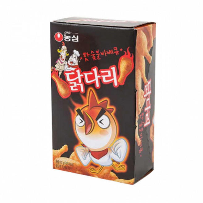 농심 닭다리 핫숯불 바비큐 66g열개(반박스)+포켓몬 스티커 5장, 66g