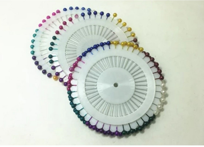 枕頭山 十字繡 大頭針 珍珠針 珠針 珠光針 固定膜型標本標示定位裁縫A-5, Multicolor, 1個