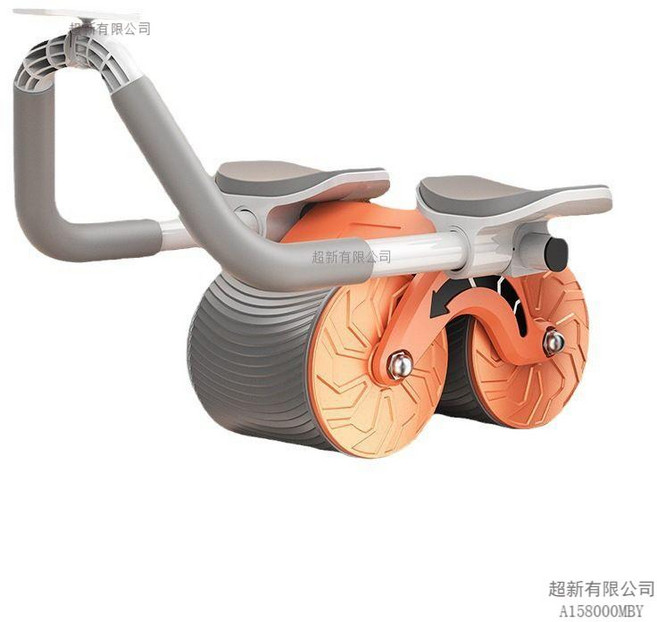 自動回彈肘撐健腹輪，鍛煉腰腹核心, 通用, 黑色（送跪墊）帶計數器