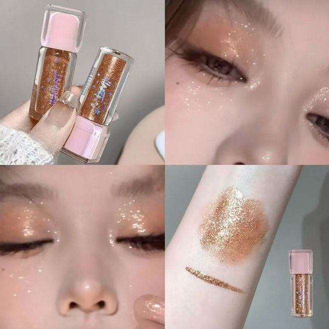 반짝 리퀴드 아이섀도 블링 블링 하이라이터 애교살글리터 펄 톤업 아이섀도우 펄, 1개, 06#메탈릭 오렌지
