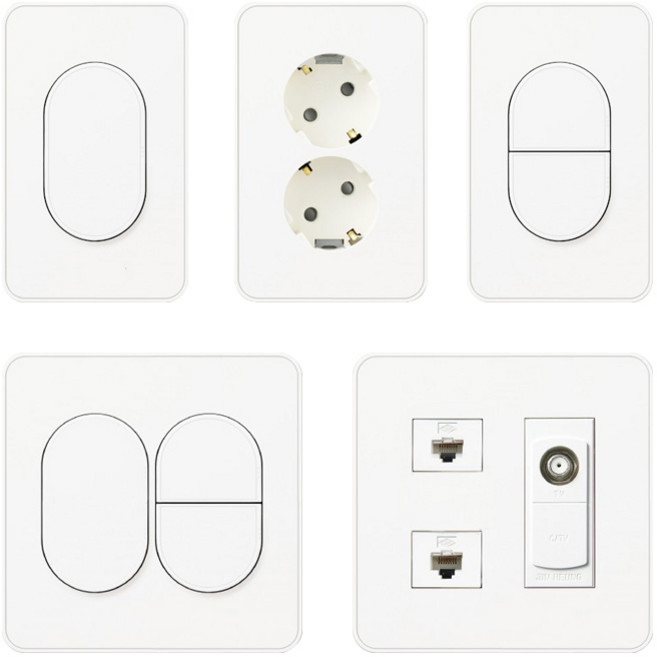 진흥전기 J시리즈 무로고 화이트 전등 스위치 콘센트 로고무 전기 1구 2구 3구 3로 방우, 1개