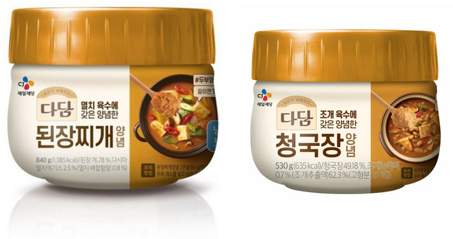(냉장)cj제일제당 다담된장찌개전용840gx1개+다담 청국장찌개530gx1개, 1세트, 530g