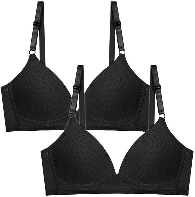 엘라운지 에어 메쉬 저중심 노와이어 브라 2P