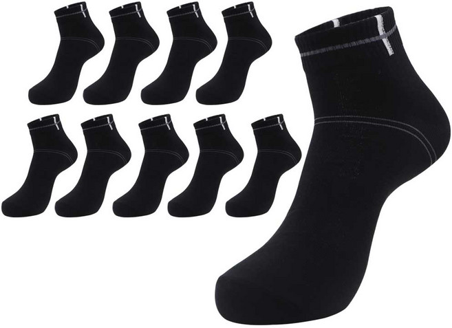 PRS 남성용 빅사이즈 큰발 왕발 크로스 발목 단목양말 10족