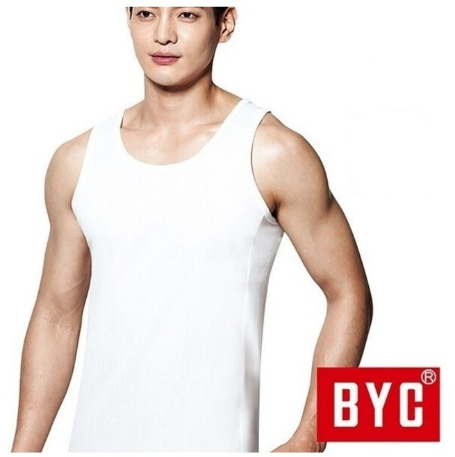 BYC 모시메리 남성 조끼런닝 순면 100% 2매