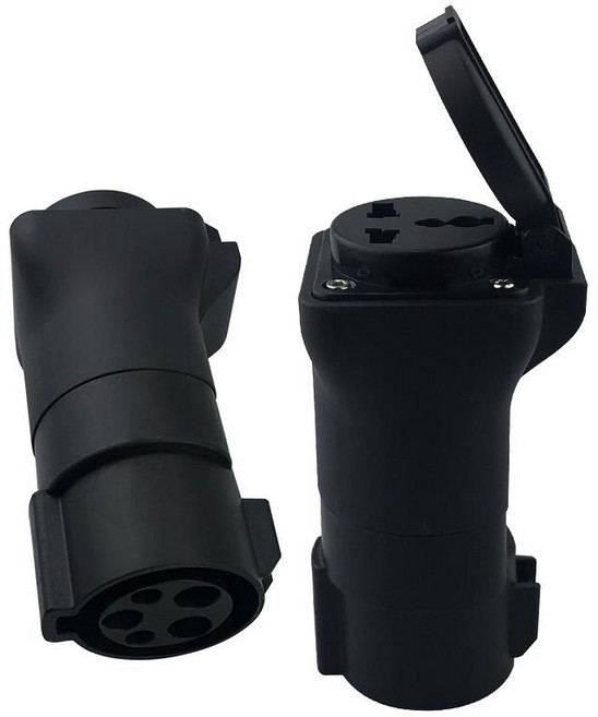 전기차 충전기 5핀 220V 변환 젠더 캠핑 충전 완속 연결 변환 소켓, 2핀 원형 소켓, 1개