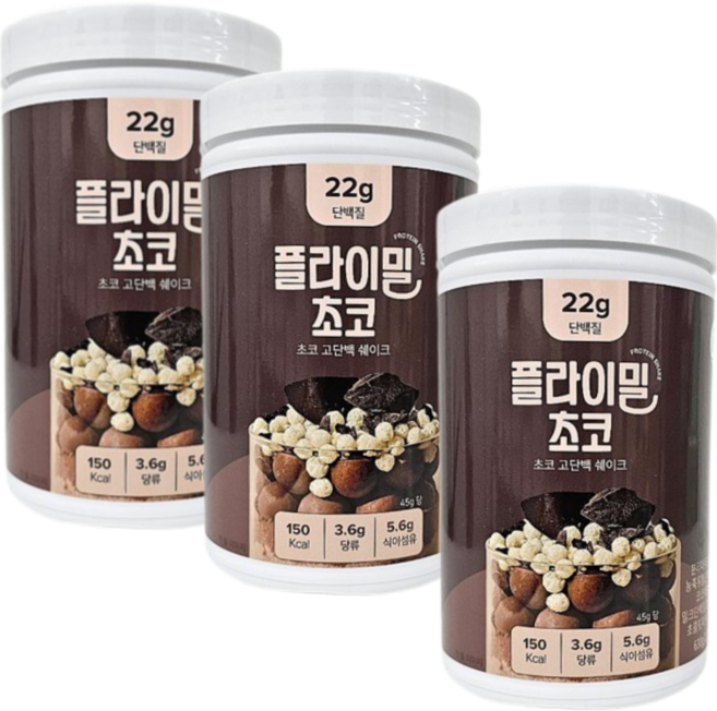 플라이밀 초코 고단백 쉐이크, 630g, 3개