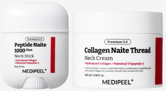 [메디필 넥케어 2종] 프리미엄 콜라겐 나이테 실 넥크림 3.0 + 1000샷 넥스틱 2.0 /목주름 개선 2종세트, 1개