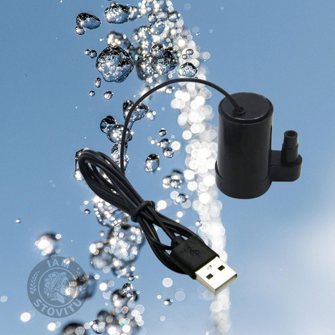 미니 수중 모터 USB 워터 펌프 저소음 세로블랙, 1개, 5W