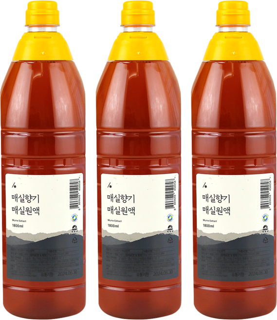 시골원 매실향기 매실청 업소용 대용량 1800ml, 3개, 1.8L