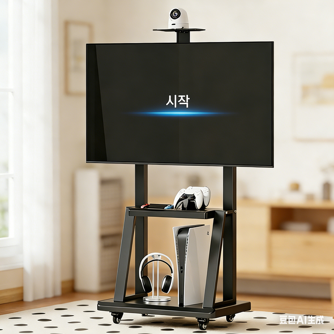 이동식 TV 거치대 스탠드형 32-85인치 대형 TV 받침대 100KG 하중 티비 거치대 (이동식 티비스탠드), 1개, 밴드 톱