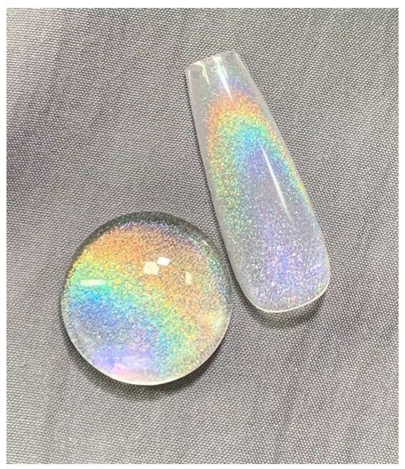 [손꼽놀이] 젤네일 무지개 홀로그램 오로라 자석젤 캣츠아이 투명 레인보우 폴리쉬 네일아트 젤, 1세트, 단품