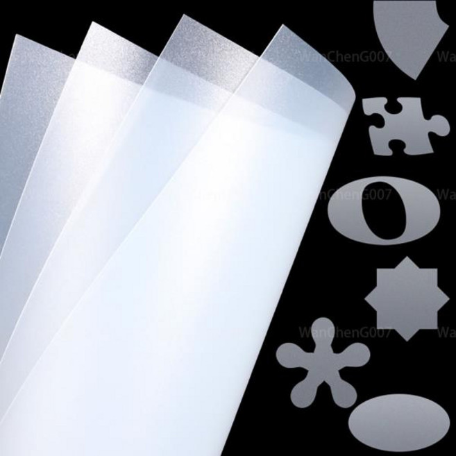서리로 덥은 반투명 PP 플라스틱 플레이트 PVC 얇은 플라스틱 시트 DIY 모델 재료 가공 액세서리 두께 0.3/, 01 Frosted Translucent, 04 200x300x2mm 1Pcs