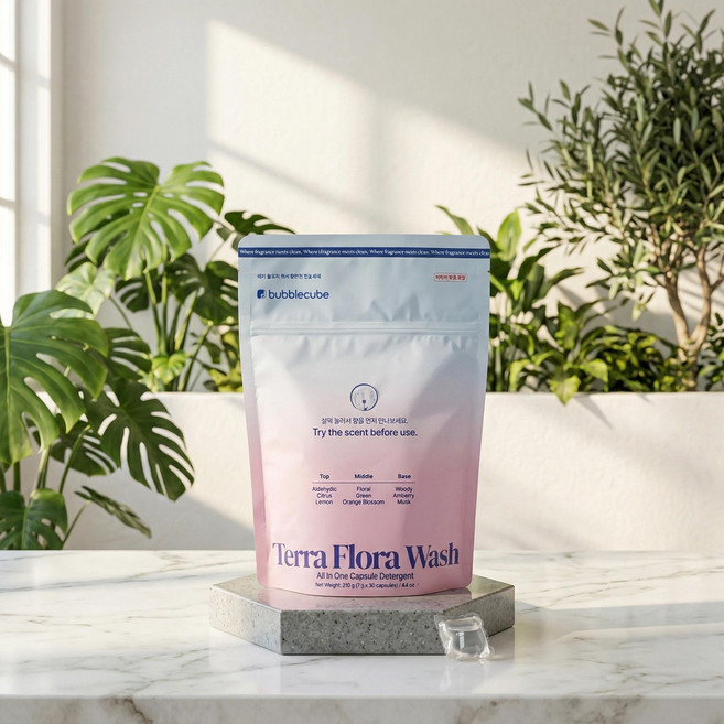 버블큐브 테라플로라워시 올인원캡슐세제 피부저자극 실내건조 30개입 7g 30개, 30개