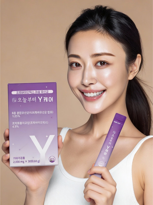 여성 질유산균 Y케어 유산균 30포 질건강 프로바이오틱스, 60g, 1개