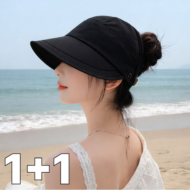 우아한클릭 1+1 포니테일 골프 썬캡 버킷햇 여름모자