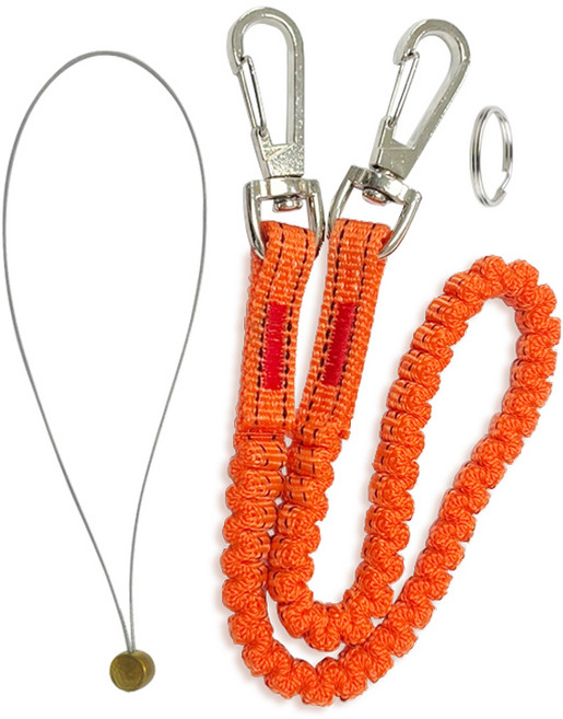 낙하방지 와이어줄 공구걸이 추락방지 안전고리, 주황, 1세트