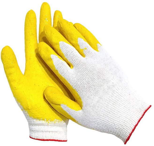 DK KC 인증 황코팅 50켤레 고급개별포장 13게이지 반코팅 올풀림방지 오버록, 노랑, 50개