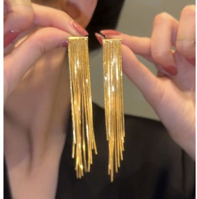 ANYOU태슬14K귀걸이 롱 귀걸이 S925은침XR0028