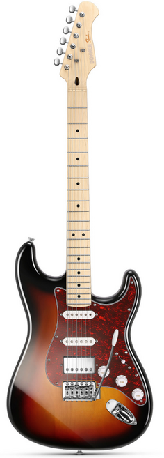 Donner DST-152 電吉他 入門套組 H-S-S 可切單 附音箱 多種顏色可選, Sunburst, 1個, DONNER DST152