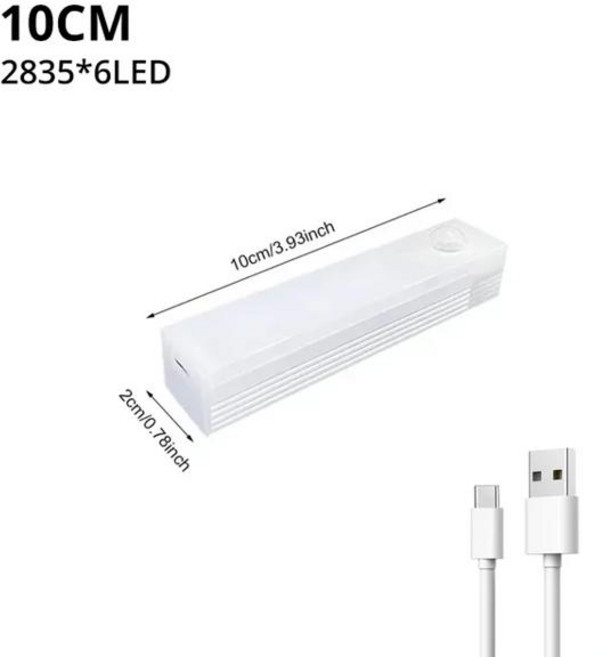 GEEKI 모션 감지 센서등 센서 조명 보조등 심플 인테리어 디자인 무선 LED 야간 USB 충전식 캐비닛 옷장 램프 주방용 계단 백라이트, [01] 10cm, 01 10cm-6LED_01 Cold White, [01] Warm white