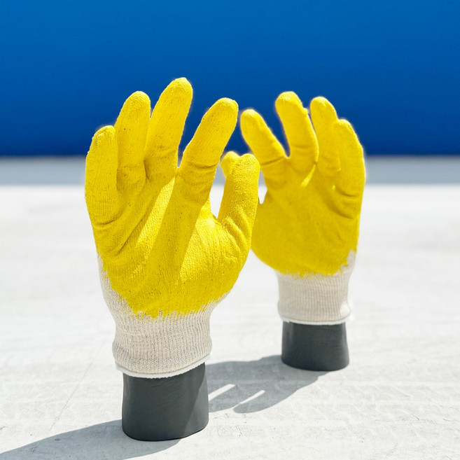 야무지개 노란반코팅 장갑, 20개, 노랑