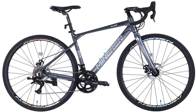 BIKEONE R14X PLUS 鋁合金彎把公路車 藍圖14速 機械碟煞 煞變合一 全能型甩把 內走線 新手破風新利器, 鈦灰, 1個, 29吋, 29