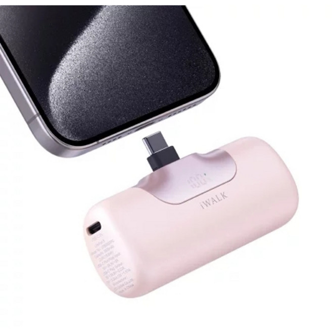 iWALK 第六代口袋行動電源 5500mAh 快充20W 快速充電 iPhone 16 15, 漾粉, LPB5500PC