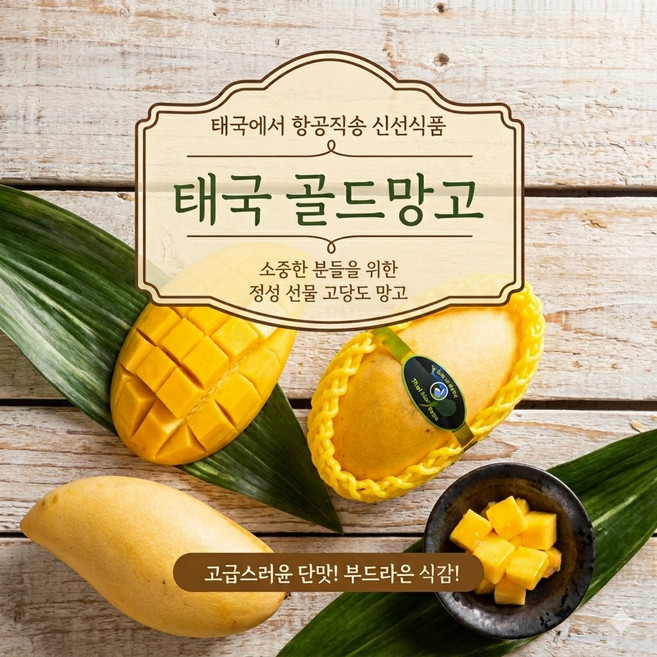 [수량한정] 태국 직수입 남독마이 고당도 최상품 골드망고 대과 2.5kg 5kg, 1개