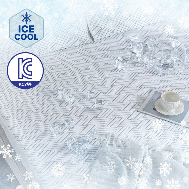 보풀없는 듀라맥스 냉감패드 여름 침대패드, 쿨매트, 방수 그레이