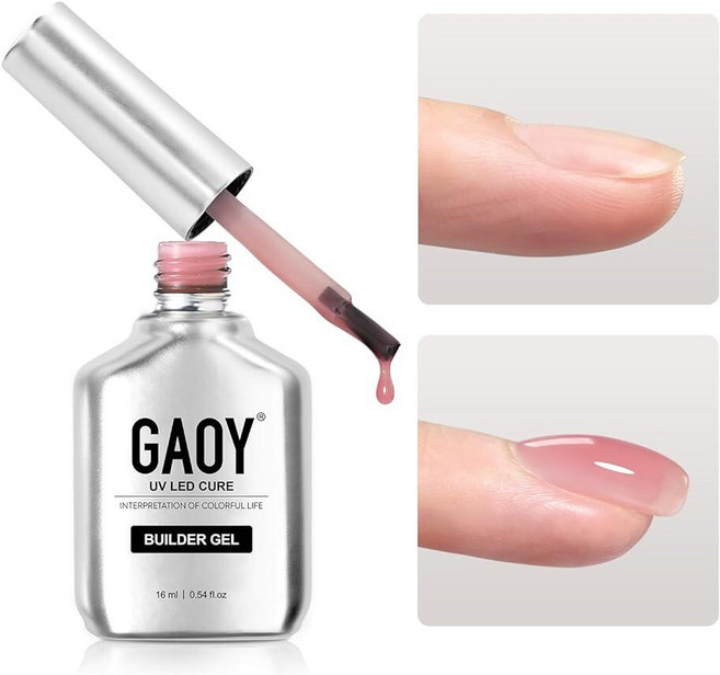 GAOY 손톱용 6가지 색상 빌더 젤 세트 밀키 화이트 핑크 누드 시어 젤리 네일 강화제 소크 오프 익스텐션 하드 젤 맛있는 젤리 베이스 코트 탑 필요 260026, 16ml 베리 핑크