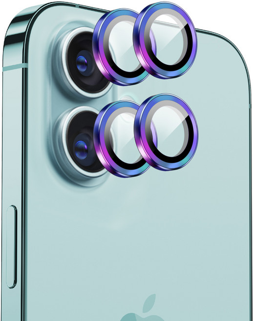 다이아큐브 아이폰16 아이폰16플러스 공용 카메라 렌즈 강화유리 보호필름, 2세트