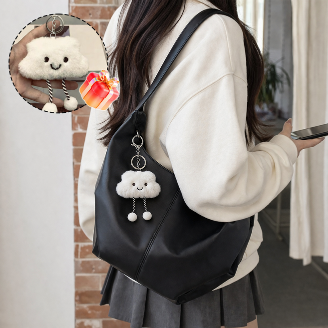 Leesheer 여성 가죽 만두백 데일리 빅사이즈 보부상 가방 심플 무지 출퇴근 캐주얼 쇼퍼백