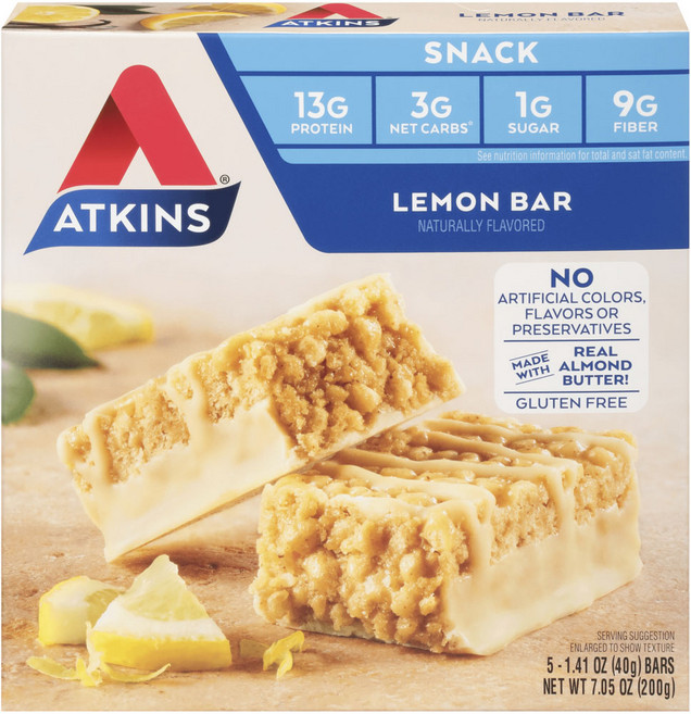ATKINS 蛋白棒 檸檬風味, 40g, 5入
