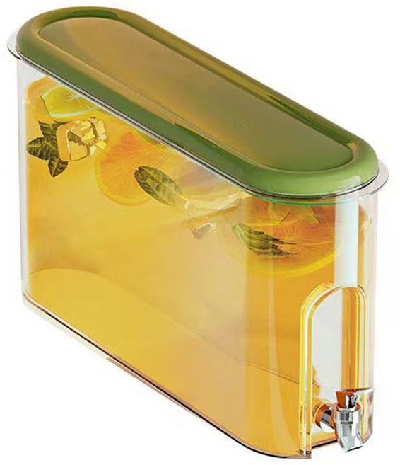 음료 디스펜서 대용량 냉장고 냉수병 음료수통 가정주방 캠핑 주스주전자 디스펜서, 1개, 녹차, 4L