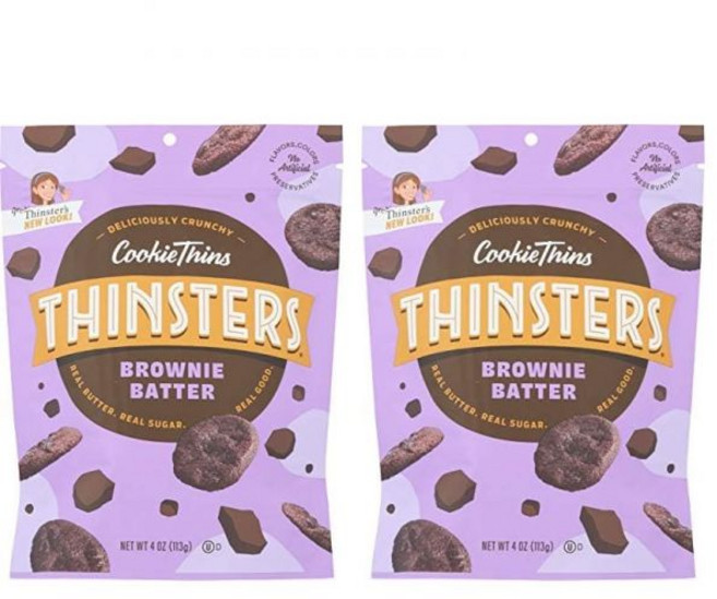 Thinsters 초콜릿 쿠키 씬스터즈 칩 씬 4온스 팩, 브라우니 배터, 4 온스 (2팩)