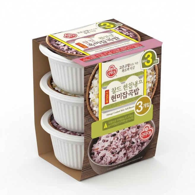 [오뚜기] 오뚜기밥 식감만족 잡곡밥 24개(흑미12개+현미 12개), 24개, 210g