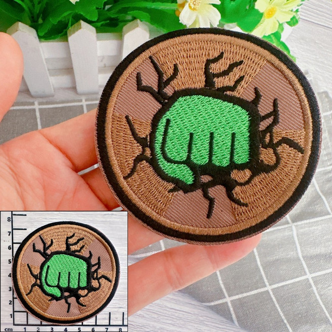 皮卡布 刺繡布貼 SHAPE THE FUTURE 徽章, 1個, 浩克,魔鬼氈款(勾面)