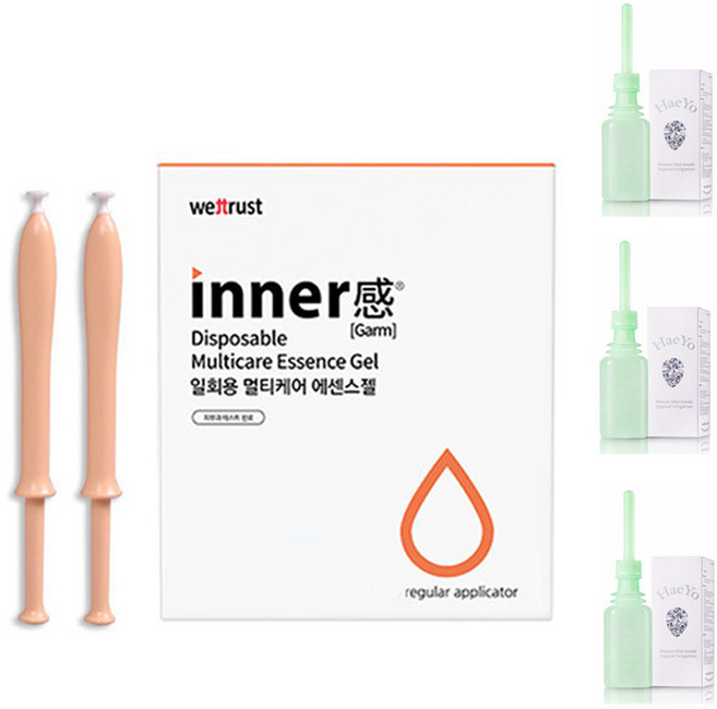 [정식 인증점] 이너감 멀티케어 에센스젤 60개+해요 질세정기 3개 단독 구성 질세척 이너케어 질 냄새제거 이너젤, 1개, 1.7ml