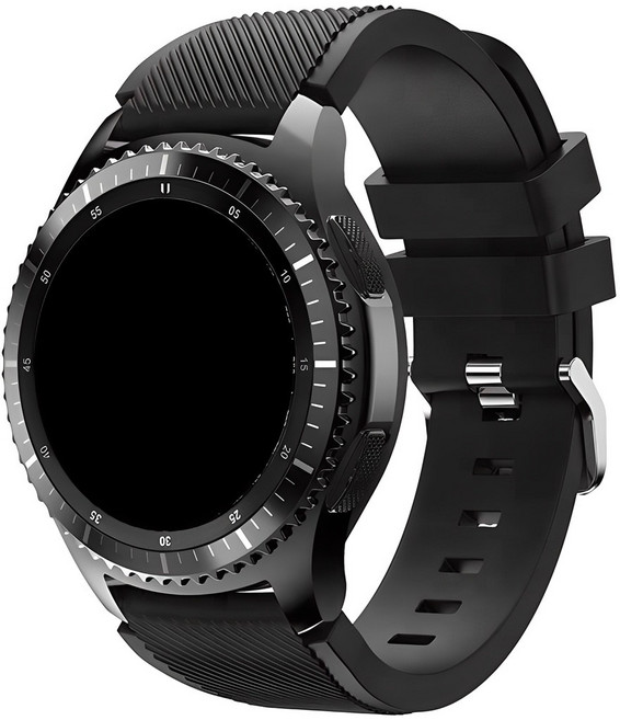 갤럭시 프론티어/기어S3/워치3 22mm 우레탄 스포츠 스트랩 (45/46mm 호환 가능), 블랙 45/46mm 호환 가능, 1개