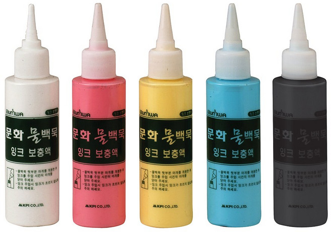 문화연필 물백묵 보충액, 빨강, 6개