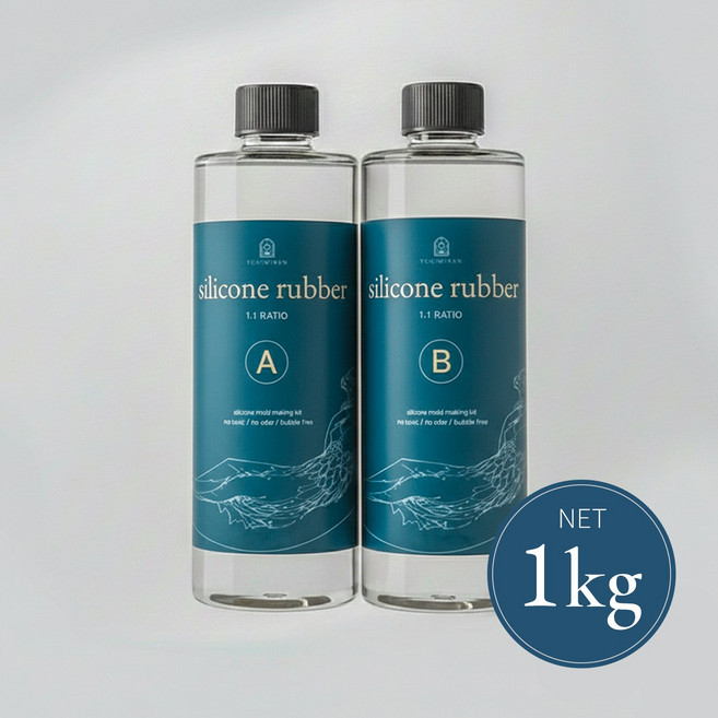 FDA승인 기포 없는 실리콘 몰드용 1kg 경도 10 반투명 액상실리콘 몰드 만들기