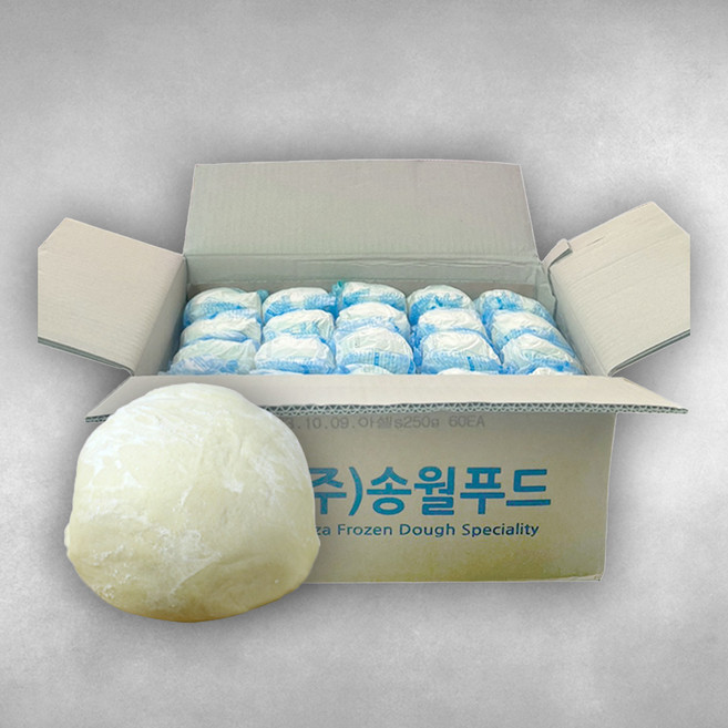 송월 스크린도우 250g X 60개입 1박스 냉동 도우볼 생지 피자재료, 60개