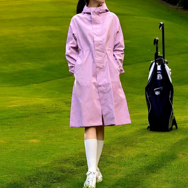 LUCETE 프리미엄 여성 골프 비옷 우비 바람막이 레인코트, LC01-01 라벤더핑크, 1개