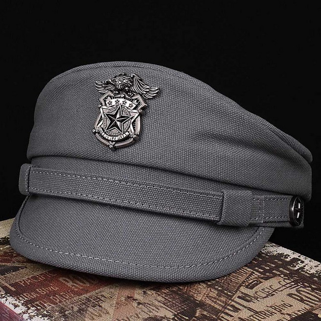 독일군 헬멧 해군 맥아더 장군 캡틴 모자 빈지티모자, 1개, 27. XXL(59-60cm) 회색 택 O