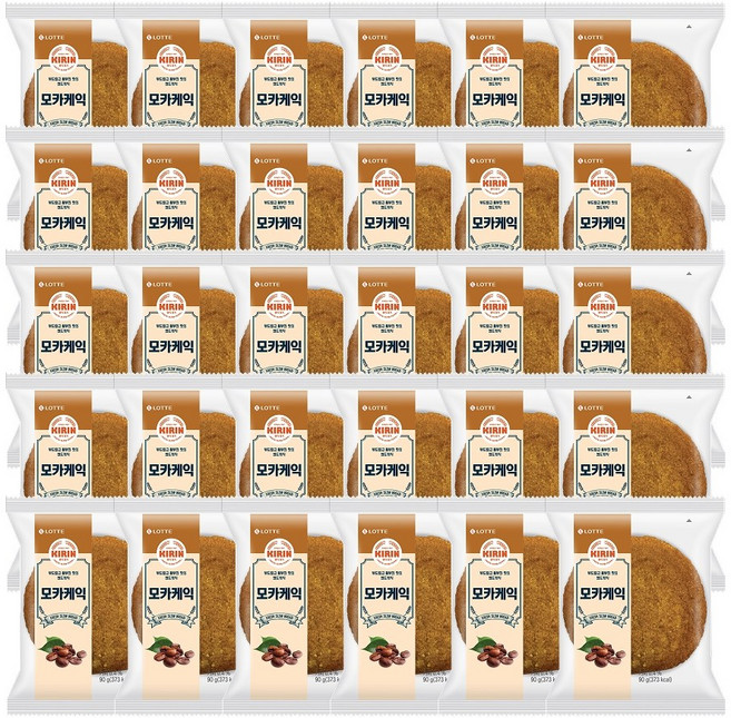 롯데제과 [롯데웰푸드][무배] 기린이네 모카케익 10봉, 90g, 30개