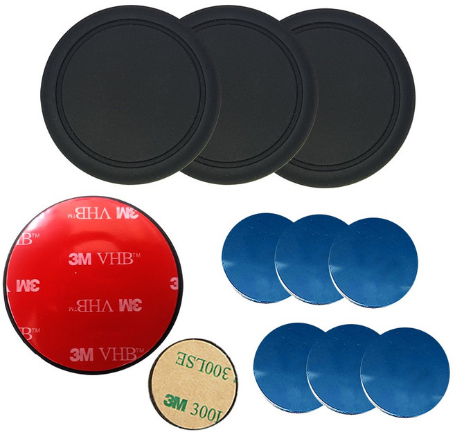 차량용 대시보드 부착형 자석거치대, 3개, 50mm 원형자석