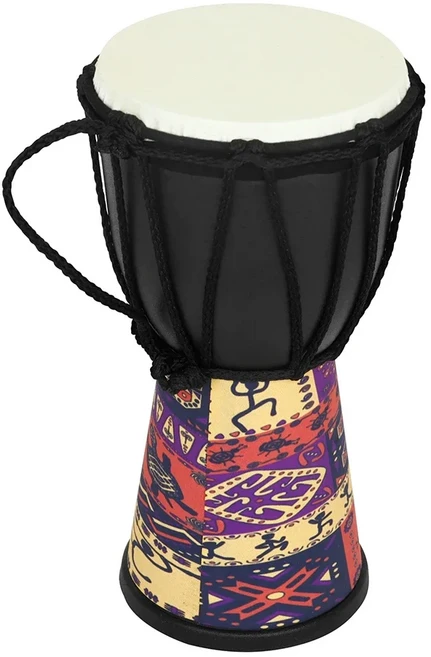 4인치 아프리카 드럼 ABS 캐비티 휴대용 어린이 핸드 젬베 컬러풀한 아트 패턴, 05 Black African